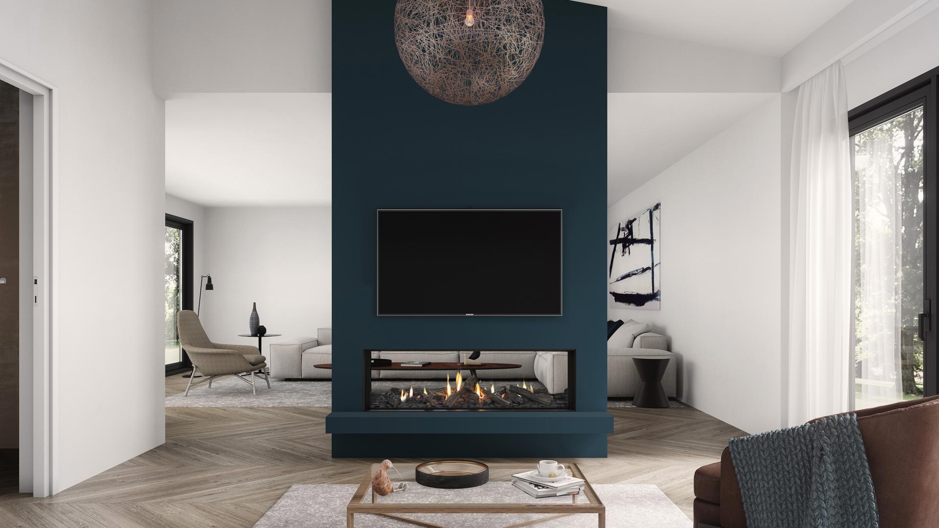 ds1400-double-frameless-logs-blue-wall-room-divider